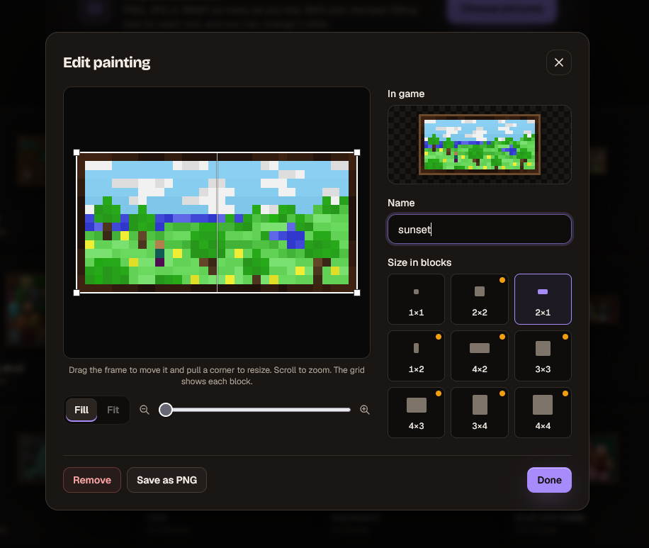 Crop, name and resize each painting