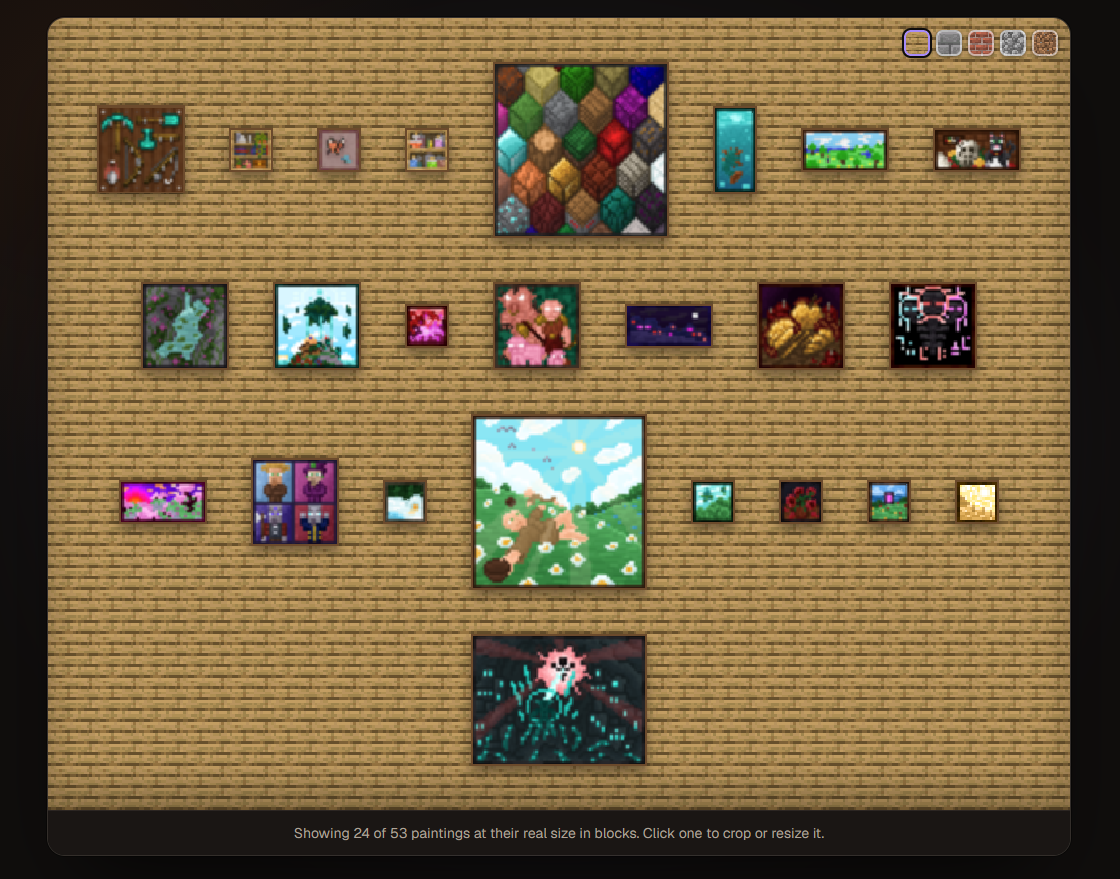The generator's preview wall, every painting at its real size
